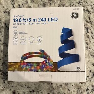 GE 5974798 240CT MULTI COLOR COOL BRIGHT LED TAPE LIGHT 19.6' IN/OUT - NEW!